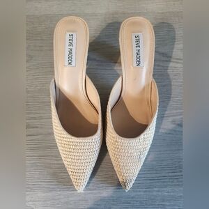 Steve Madden Women's Cream Woven Mules